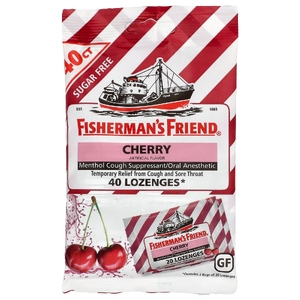 Fisherman's Friend, леденцы от кашля с ментолом, без сахара, вишневый вкус, 40 леденцов
