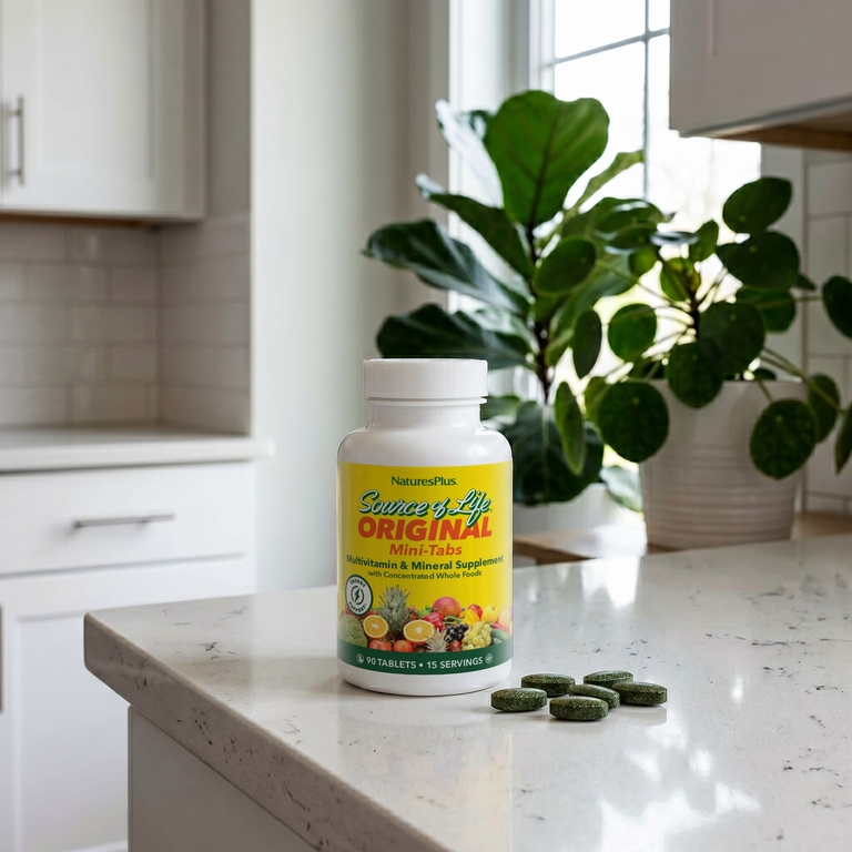 NaturesPlus, Source of Life®, оригинальные мини-таблетки, мультивитаминная и минеральная добавка, 90 таблеток
