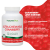 NaturesPlus, Ultra Chewable Cranberry®, 90 жевательных таблеток в форме сердца