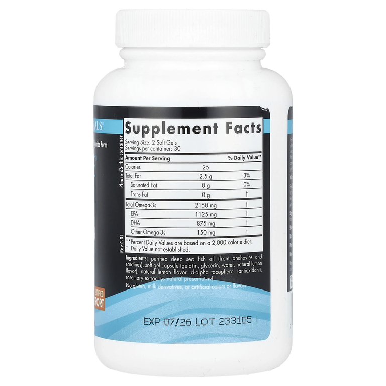 Nordic Naturals, Ultimate Omega Sport 2x, 60 капсул (1075 мг в 1 капсуле)