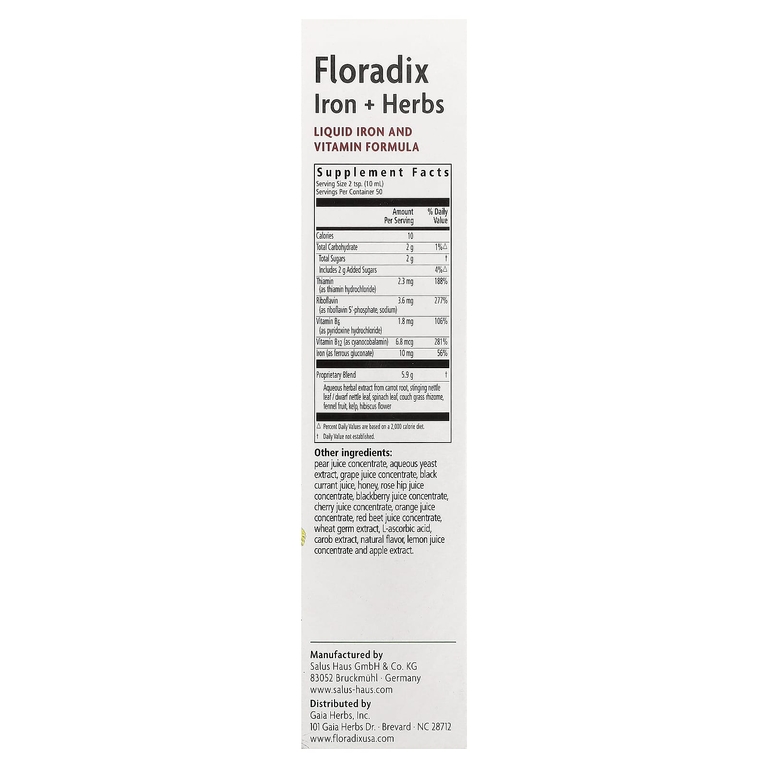 Floradix, Железо + травы, 16,9 жидк. унции (500 мл)