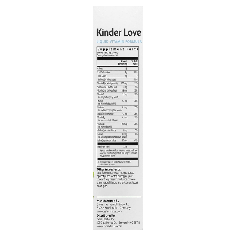 Floradix, Kinder Love®, мультивитамины для детей, 500 мл (16,9 жидк. Унции) (Товар снят с продажи) 