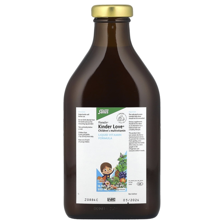 Floradix, Kinder Love®, мультивитамины для детей, 500 мл (16,9 жидк. Унции) (Товар снят с продажи) 