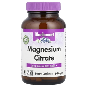 Bluebonnet Nutrition, цитрат магния, 60 капсуловидных таблеток (200 мг в 1 шт.)