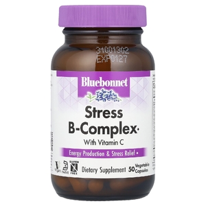 Bluebonnet Nutrition, Stress B-комплекс с витамином C, 50 растительных капсул