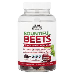 Country Farms, Bountiful Beets, экстракт цельной свеклы, 60 жевательных таблеток