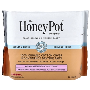 The Honey Pot Company, прокладки с крылышками на основе трав, при дневном недержании, 16 шт.