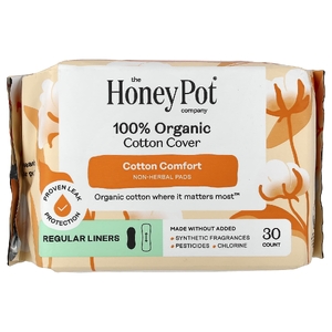 The Honey Pot Company, прокладки из 100% органического хлопка, не травяные, обычные, 30 штук