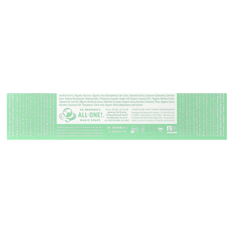 Dr. Bronner's, Зубная паста All-One, мята, 5 унций (140 г)