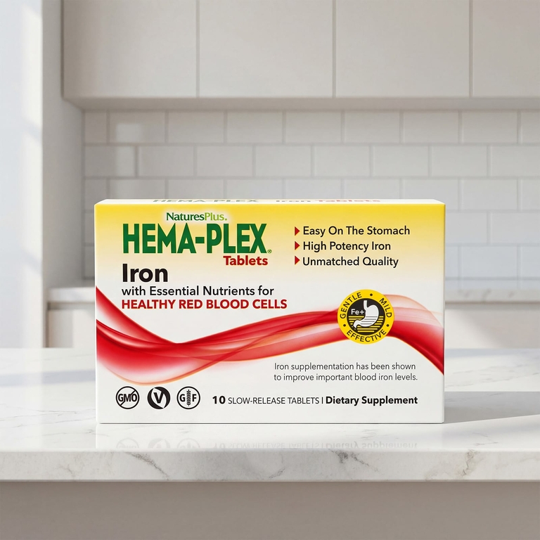 NaturesPlus, витаминно-минеральная добавка с железом, 10 таблеток медленного высвобождения