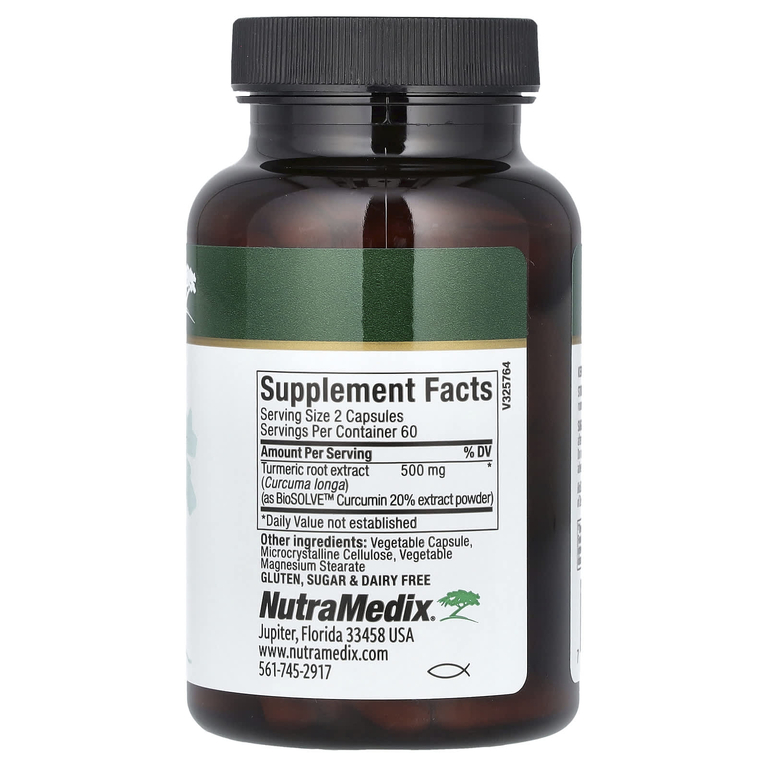 NutraMedix, Куркумин из куркумы, 120 вегетарианских капсул (250 мг на капсулу)