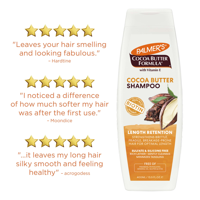 Palmer's, Cocoa Butter Formula, с витамином Е, шампунь для укрепления волос, 400 мл (13,5 жидк. унции)