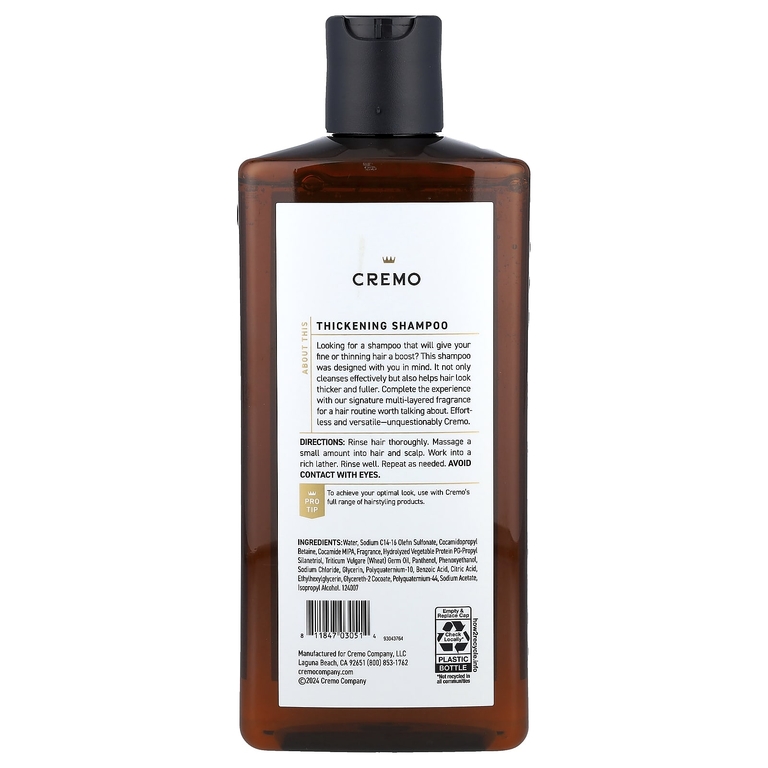 Cremo, шампунь для густоты волос, можжевельник и эвкалипт, 473 мл (16 жидк. унций)