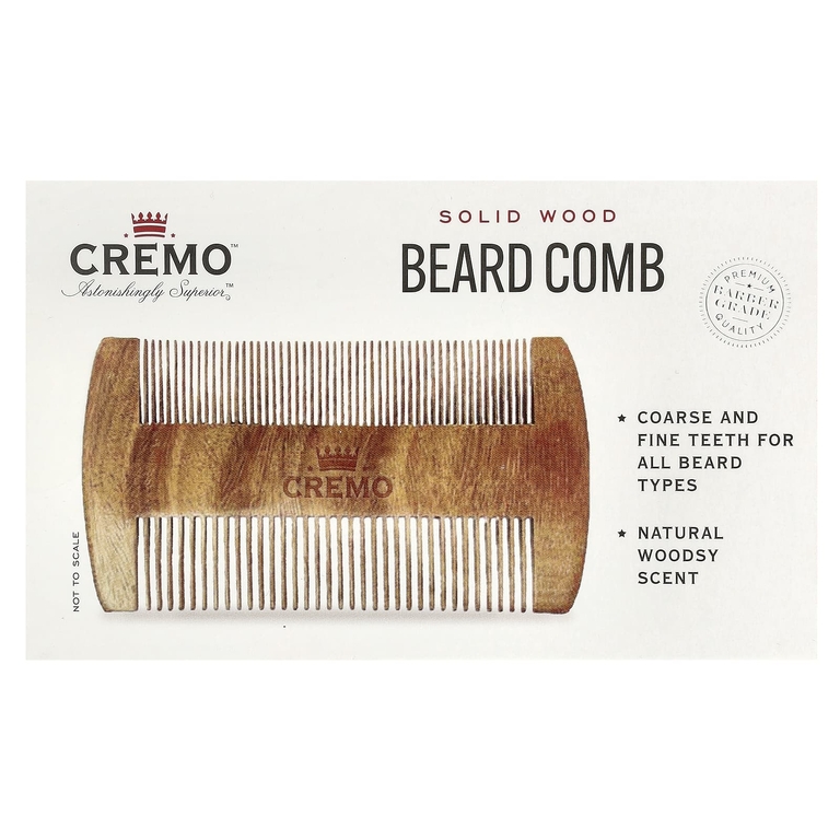 Cremo, Гребешок для бороды из цельного дерева, 1 гребешок