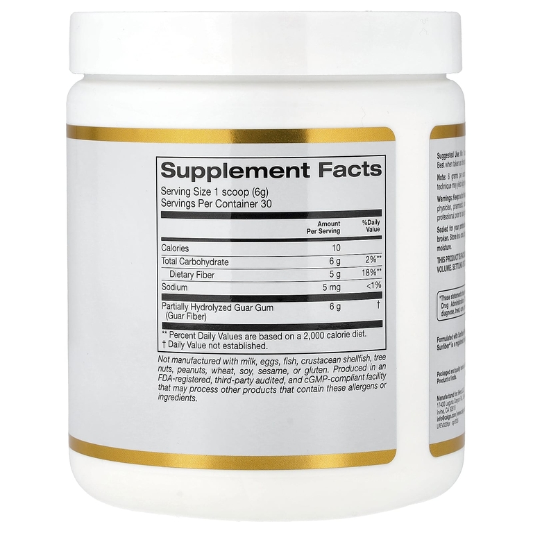 California Gold Nutrition, Пребиотическая клетчатка, 180 г (6,3 унции)