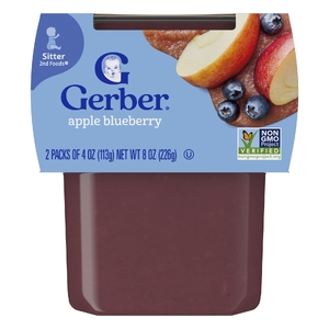 Gerber, 2nd Foods®, Sigma, яблоко и голубика, 2 шт. в упаковке, 113 г (4 унции) (Товар снят с продажи) 