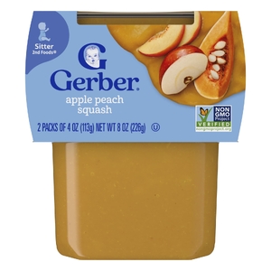 Gerber, 2nd Foods®, Sutter, яблоко, персик и тыква, 2 шт. в упаковке, 113 г (4 унции) (Товар снят с продажи) 