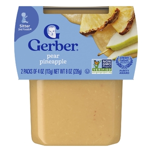 Gerber, 2nd Foods®, Sigma, груша и ананас, 2 шт. в упаковке, 113 г (4 унции) (Товар снят с продажи) 