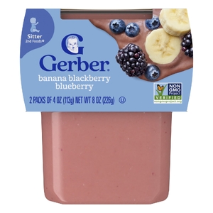 Gerber, 2nd Foods®, Sutter, банан, ежевика и голубика, 2 шт. в упаковке, 113 г (4 унции) (Товар снят с продажи) 