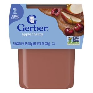 Gerber, 2nd Foods®, Sutter, яблоко и вишня, 2 шт. в упаковке, 113 г (4 унции) (Товар снят с продажи) 