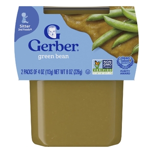 Gerber, 2nd Foods®, детское питание, зеленая фасоль, 2 упаковки по 113 г (4 унции) (Товар снят с продажи) 