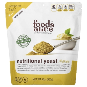 Foods Alive, пищевые дрожжи в хлопьях, необогащенные, 907 г (2 фунта)