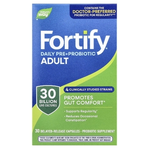 Nature's Way, Fortify®, ежедневные пребиотики и пробиотики, для взрослых, 30 капсул с отсроченным высвобождением
