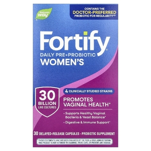 Nature's Way, Fortify®, ежедневные пребиотики и пробиотики для женщин, 30 миллиардов КОЕ, 30 капсул с отсроченным высвобождением
