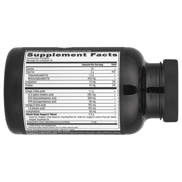 Ancient Nutrition, омега, для всего организма, 90 капсул