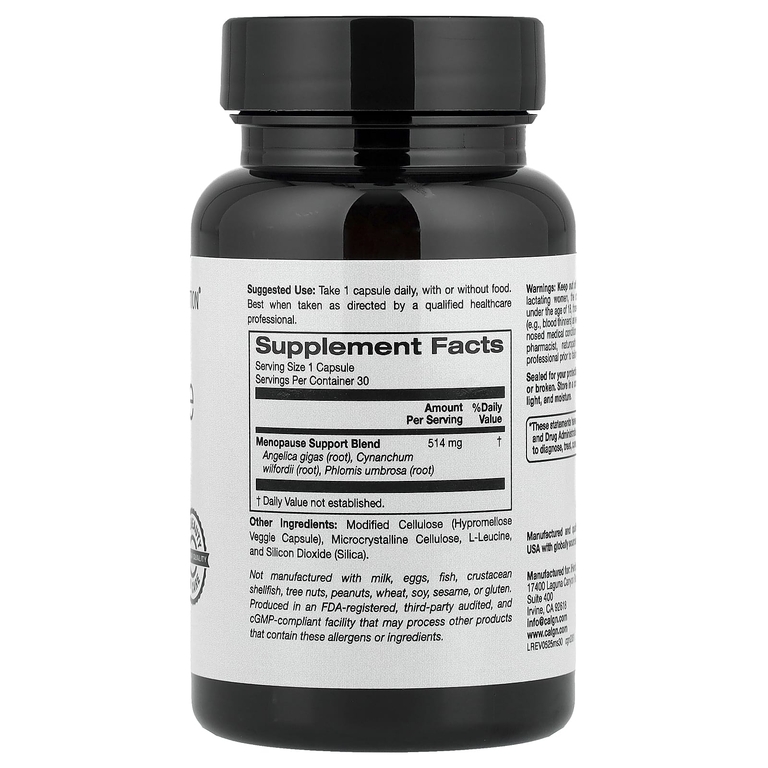 California Gold Nutrition, Beauty, добавка для поддержки во время менопаузы с дудником гигантским, цинанхумом, зопником и L-лейцином, 30 растительных капсул