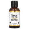 California Gold Nutrition, витамины D3 и K2 в виде MK4, 25 мкг (1000 МЕ), 30 мл (1 жидк. унция)