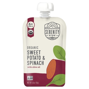 Serenity Kids, Органический батат и шпинат с оливковым маслом, от 6 месяцев, 99 г (3,5 унции) (Товар снят с продажи) 