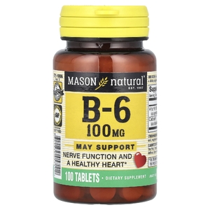 Mason Natural, витамин B6, 100 таблеток