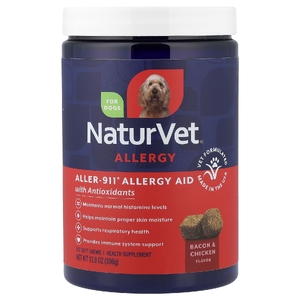 NaturVet, Aller-911, средство от аллергии + антиоксиданты, для собак, 180 жевательных таблеток, 396 г (13,9 унции)