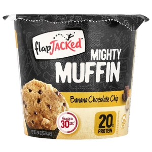 FlapJacked, Mighty Muffin, смесь для приготовления кексов, с пробиотиками, банан с шоколадной крошкой, 55 г (1,97 унции)
