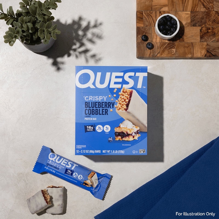 Quest Nutrition, протеиновый батончик, хрустящий пирог с голубикой, 12 батончиков по 60 г (2,12 унции)