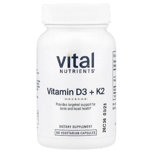 Vital Nutrients, K2-7 + D3, 60 вегетарианских капсул