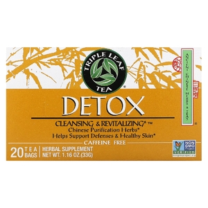 Triple Leaf Tea, детокс, без кофеина, 20 чайных пакетиков, 33 г