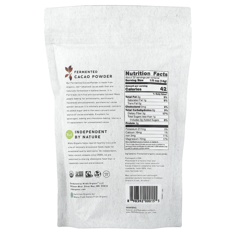 Wildly Organic, Ферментированный порошок какао, 454 г (16 унций)