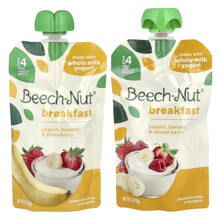 Beech-Nut, завтрак, для детей от 12 месяцев, набор разных вкусов, 9 паучей по 99 г (3,5 унции)
