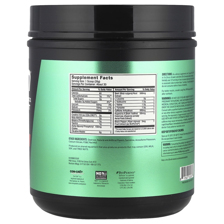 JYM Supplement Science, Pre JYM®, высокоэффективный предтренировочный комплекс, со вкусом клубники и киви, 780 г (1,7 фунта)