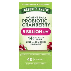 Nature's Truth, Женский пробиотик + клюква, 40 вегетарианских капсул