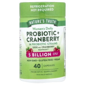 Nature's Truth, Женский пробиотик + клюква, 40 вегетарианских капсул