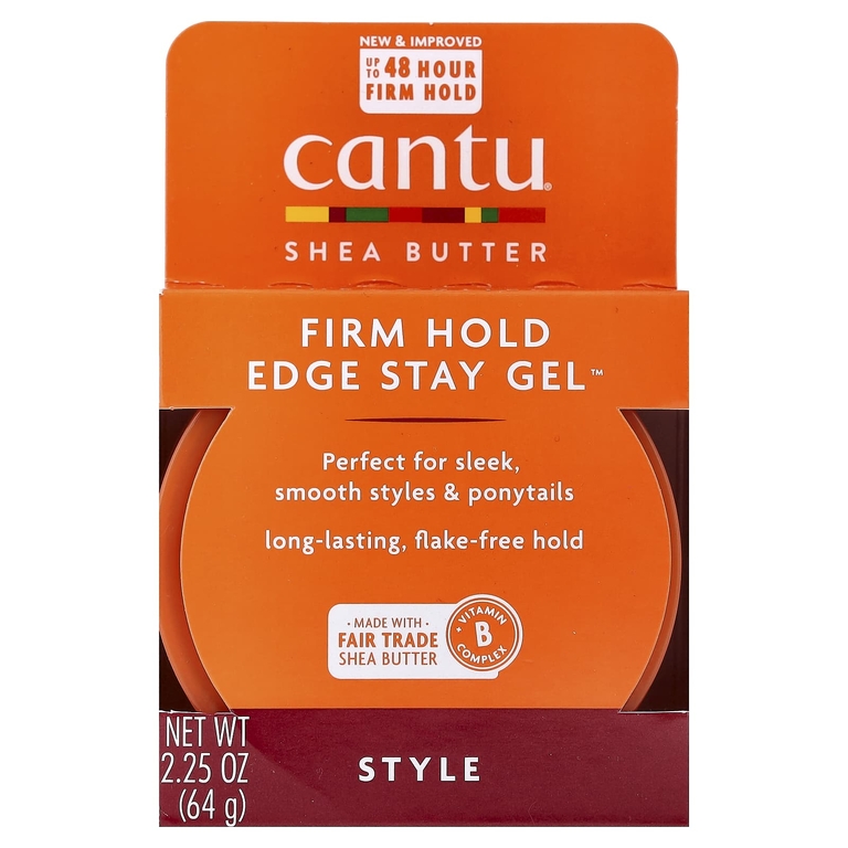 Cantu, Edge Stay Gel™, масло ши, для повышенной фиксации, 64 г (2,25 унции)