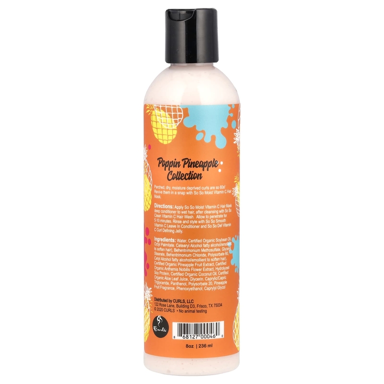Curls, Poppin Pineapple Collection, So So Moist, витамин C, маска для локонов, 236 мл (8 унций) (Товар снят с продажи) 