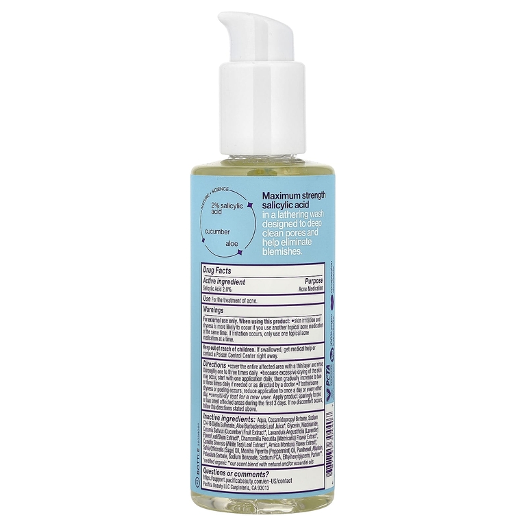 Pacifica, Acne Defense, глубокое очищающее средство для лица от акне, 172 мл (5,8 жидк. унции)