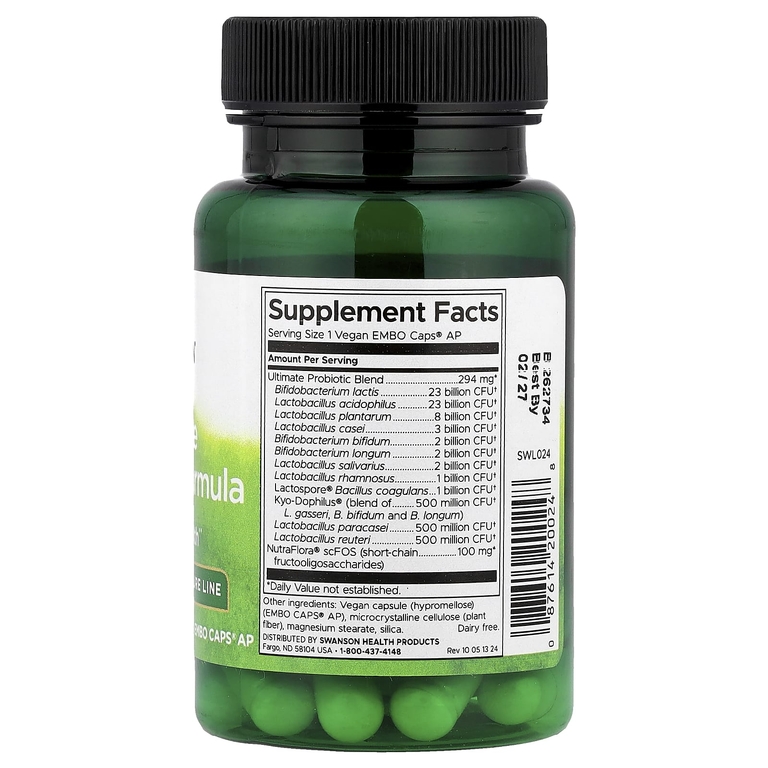 Swanson Vitamins, Ultimate Probiotic Formula, 30 вегетарианских капсул Embo Ap