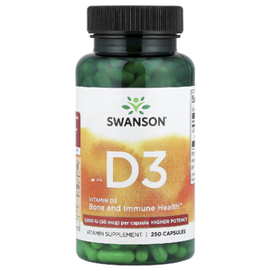 Swanson Vitamins, Витамин D3, 2000 МЕ, 250 капсул