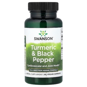 Swanson Vitamins, куркума и чёрный перец, 60 веганских капсул