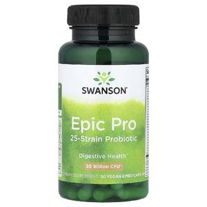 Swanson Vitamins, Epic Pro, пробиотик из 25 штаммов, 30 млрд КОЕ, 30 веганских капсул Embo Caps® AP